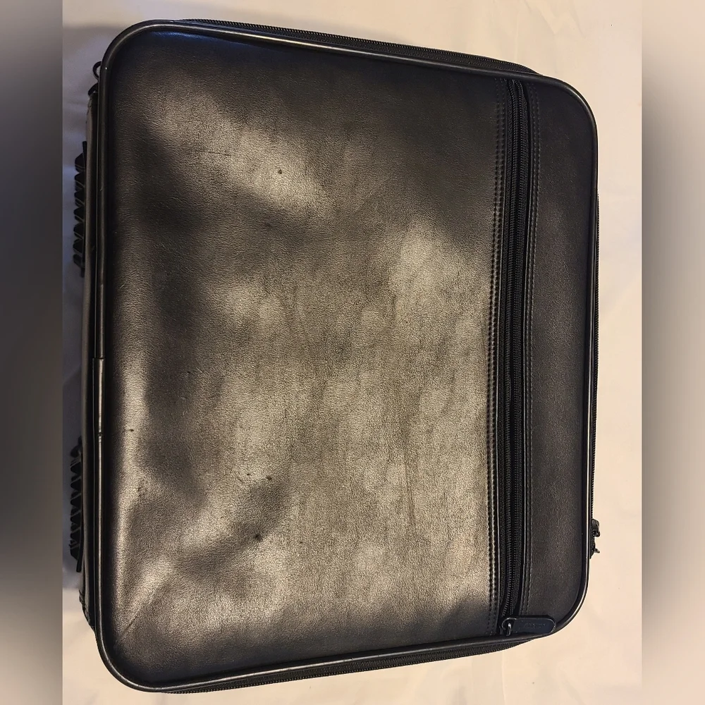 Targus CUN1 Leather Top Load Universal Laptop Briefcase Bag Black Case VGC USED